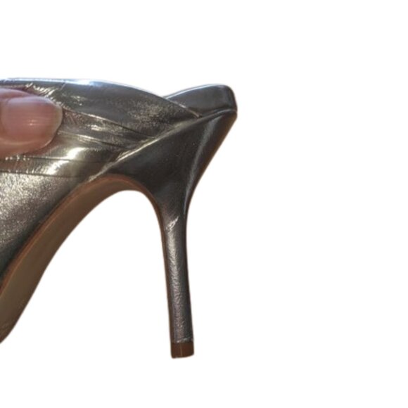 ZARA Silver Slip-On Helled Sandal Size 37 (US &) NEW NWOT - Picture 12 of 12